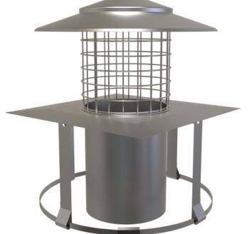 20-125-SPHCM - MI-FLEX Square Pot Hanging Cowl (Natural) - Ø 125