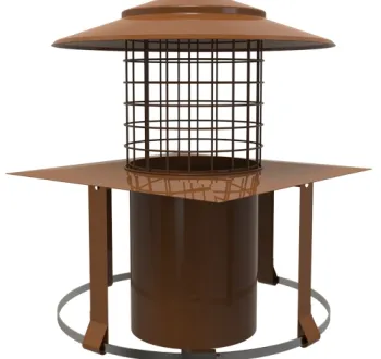 20-125-SPHCMT - MI-FLEX Square Pot Hanging Cowl (Terracotta) - Ø 125