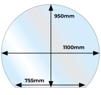 Circle with Slice Glass Hearth