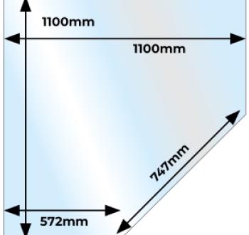 Corner Angle Glass Hearth