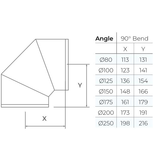 37-150-030 - TWPro MB - 90° Bend - Ø 150