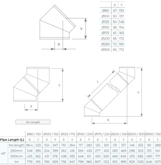 37-150-031 - TWPro MB - 45° Bend - Ø 150