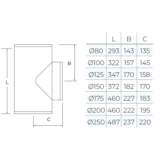 37-150-035 - TWPro MB - 90° Tee - Ø 150
