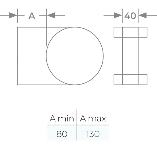 58-125-052 - TWPro MB - Wall Support 80-130mm - Ø 125