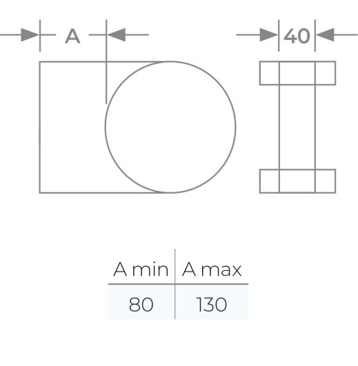 58-125-052 - TWPro MB - Wall Support 80-130mm - Ø 125