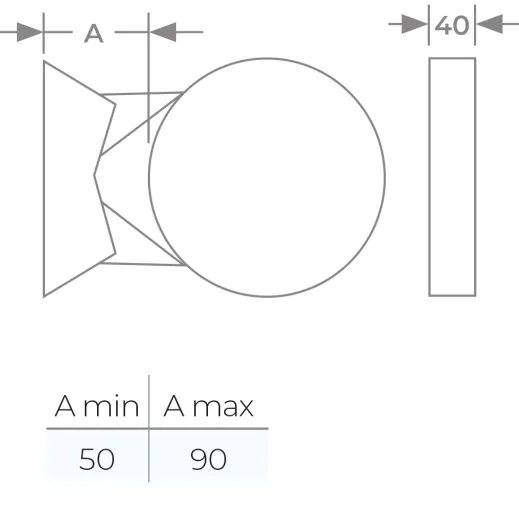 58-125-151 - TWPro MB - Premium Wall Bracket 50mm-90mm - Ø 125