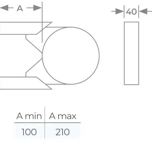 58-125-153 - TWPro MB - Premium Long Wall Bracket 100mm-210mm - Ø 125