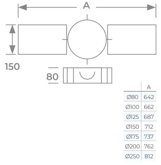 58-125-167 - TWPro MB - Heavy Duty Roof Support - Ø 125