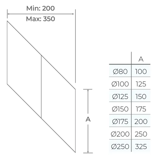 15-150-100 - Wall Sleeve 45° Adjustable - Ø 150