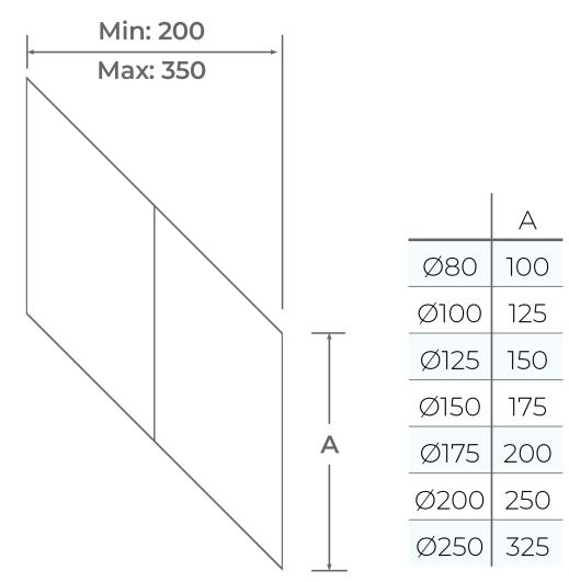 15-150-100 - Wall Sleeve 45° Adjustable - Ø 150