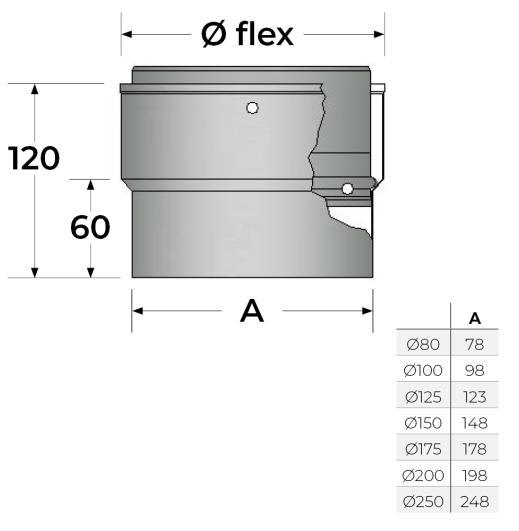 20-150-MAE - MI-FLEX Adaptor - Ø 150