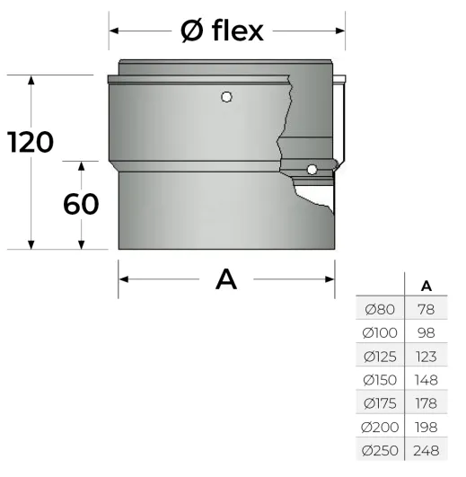 20-125-MAE - MI-FLEX Adaptor - Ø 125