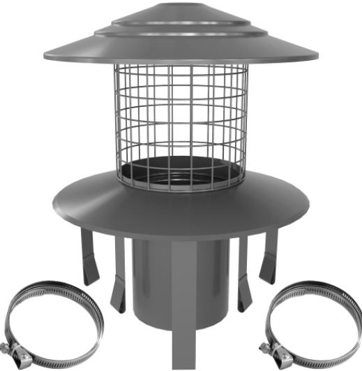 20-125-PHCM - MI-FLEX Pot Hanging Cowl (Natural) - Ø 125