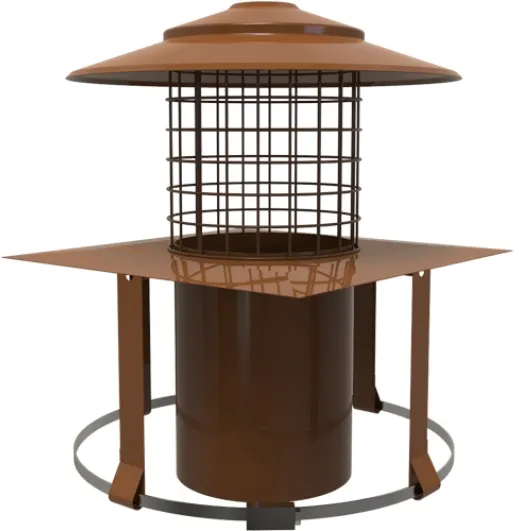 20-125-SPHCMT - MI-FLEX Square Pot Hanging Cowl (Terracotta) - Ø 125
