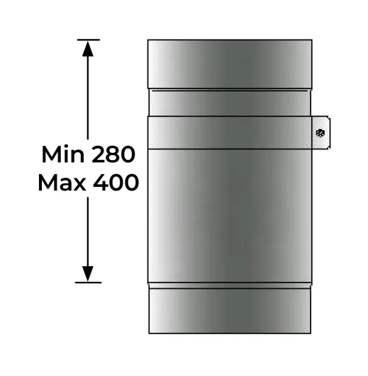 31-125-013 - Adjustable Pipe 250-400mm - Ø 125mm
