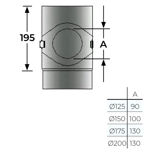 31-150-015 - 250mm Pipe with Door - Ø 150mm