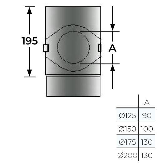 31-150-015 - 250mm Pipe with Door - Ø 150mm