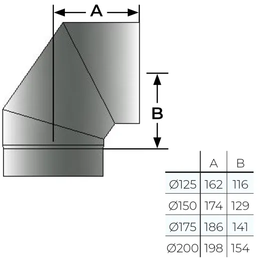 31-150-030 - 90° Elbow - Ø 150mm