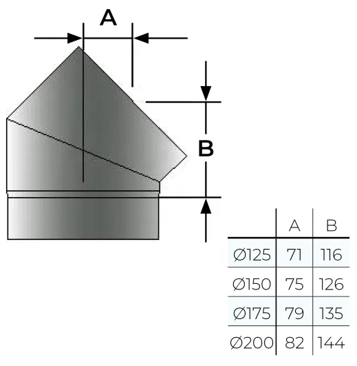 31-150-031 - 45° Elbow - Ø 150mm