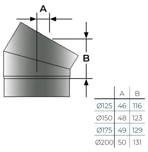 31-150-032 - 30° Elbow - Ø 150mm