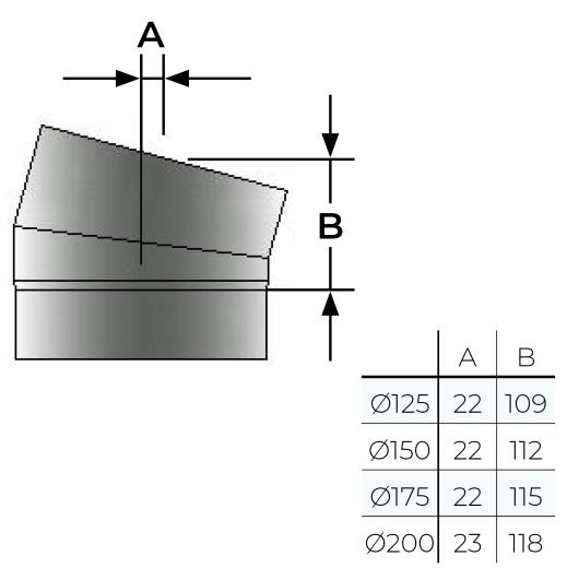 31-150-033 - 15° Elbow - Ø 150mm