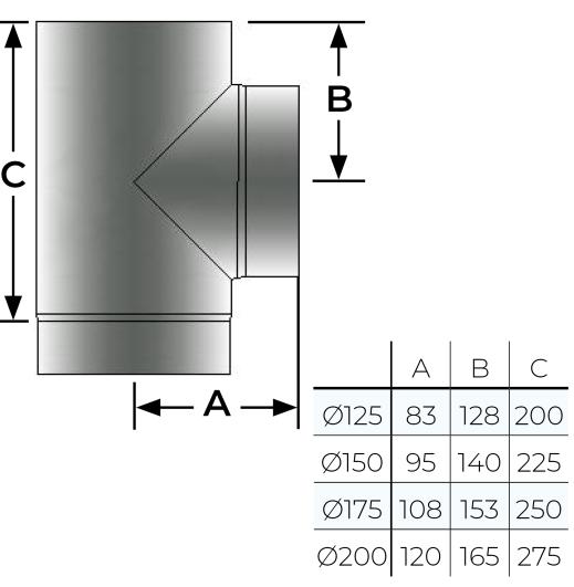 31-150-035 - 90° Tee - Ø 150mm