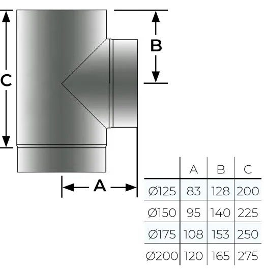 31-125-035 - 90° Tee - Ø 125mm