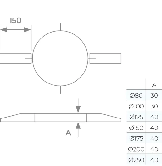 58-150-068 - TWPro MB - Joist Support - Ø 150