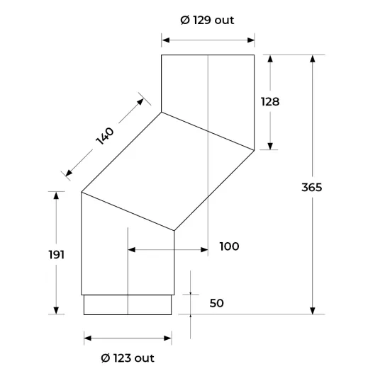 67-125-045 - Stove Off Set - Ø 125mm