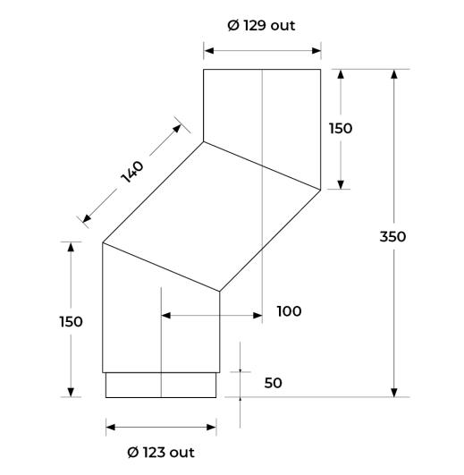 67-125-048 - Short Stove Off Set - Ø 125mm