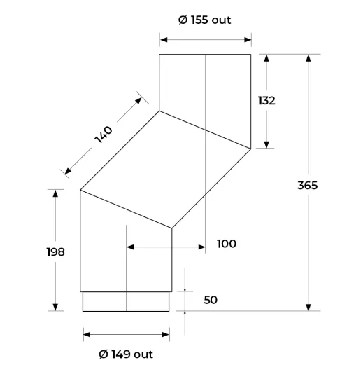 67-150-045 - Stove Off Set - Ø 150mm