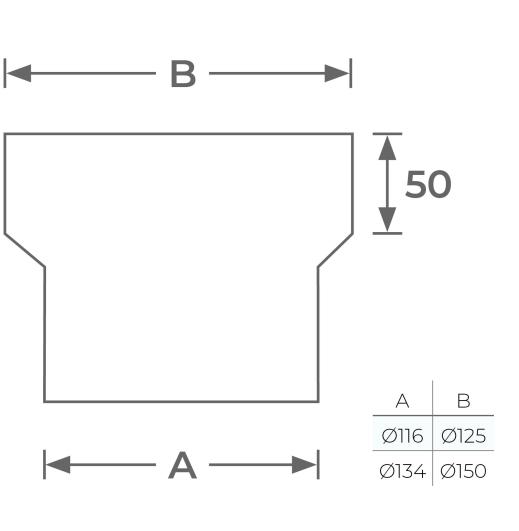 67-150-001 - Stove Adaptor - Ø 150mm