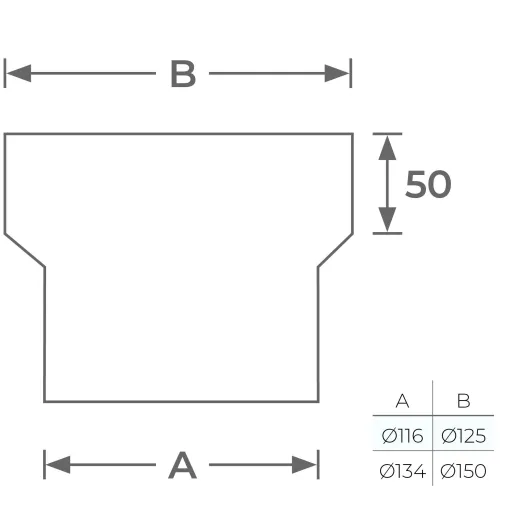 67-125-001 - Stove Adaptor - Ø 125mm