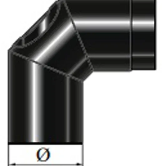 67-125-040 - Smooth 90° Elbow with Door - Ø 125mm