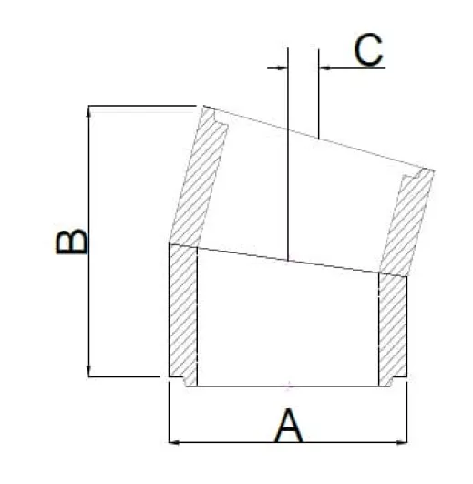 150mm i/d 15 Degree rebated bend