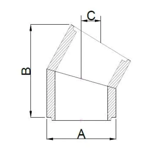 150mm i/d 30 Degree rebated bend