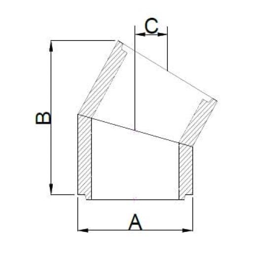 150mm i/d 30 Degree rebated bend
