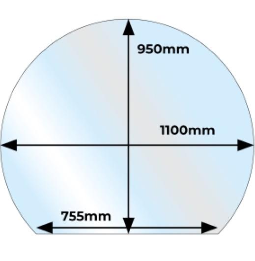 Circle with Slice Glass Hearth