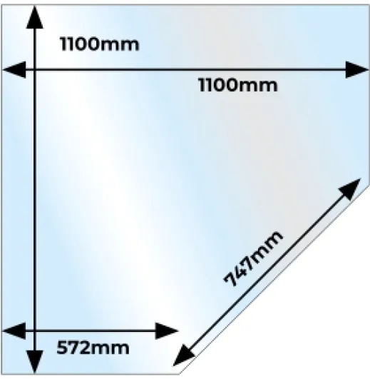 Corner Angle Glass Hearth