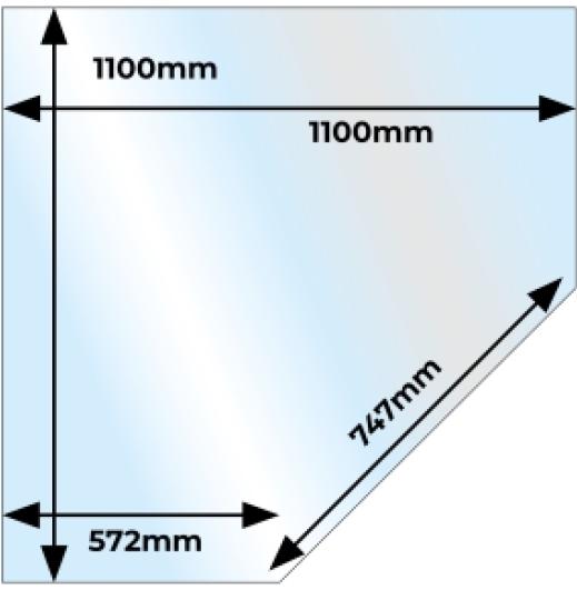 Corner Angle Glass Hearth